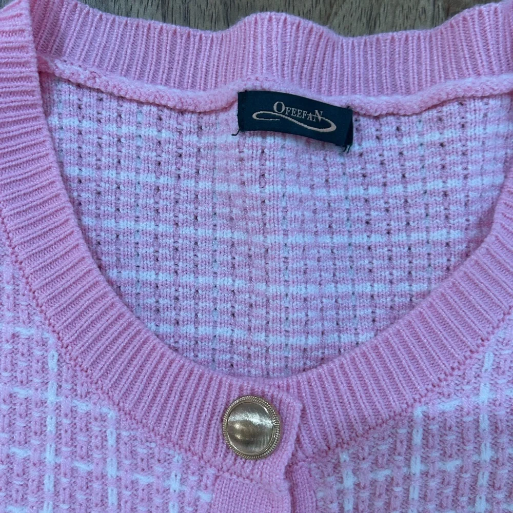 Pink Women's Cardigan Sweater - Picture 3 of 7